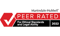 Martindale-Hubbell peer rated for ethical standards and legal ability 2022