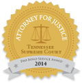 Attorney for justice Tennessee Supreme Court pro bono service award 2014